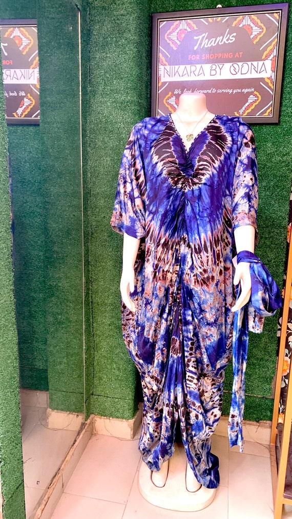Blue Adire Silk Front Slit Dress Nigeria Women Wedding Party Kaftan Wedding Guest Bubu Minimalist Easter Maxi Maternity Plus Size Gown Etsy UK