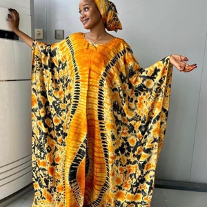 Nigerian Adire Silk Tunic, African Fabric Bubu , Nigerian Women Party Dress, Minimalist Ankara Church Gown, Nigerian Kampala Tie-Dye Dress