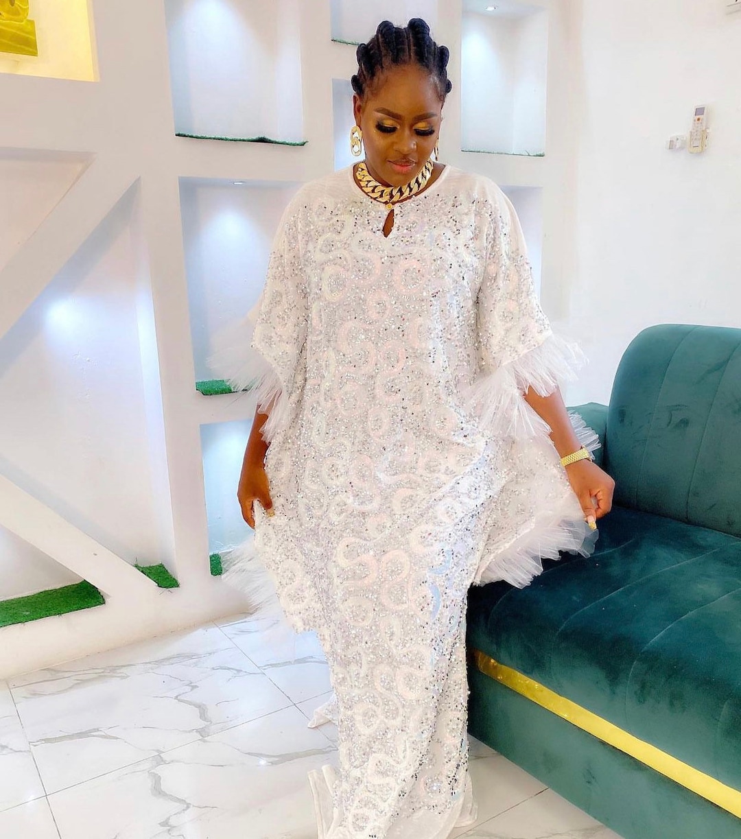 High Quality White Lace Bubu Dress Nigerian Luxury Christmas