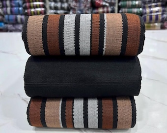 Set of 3 Hand Woven Aso Oke Fabric, Nigerian Yoruba Textile, Ethnic African Material