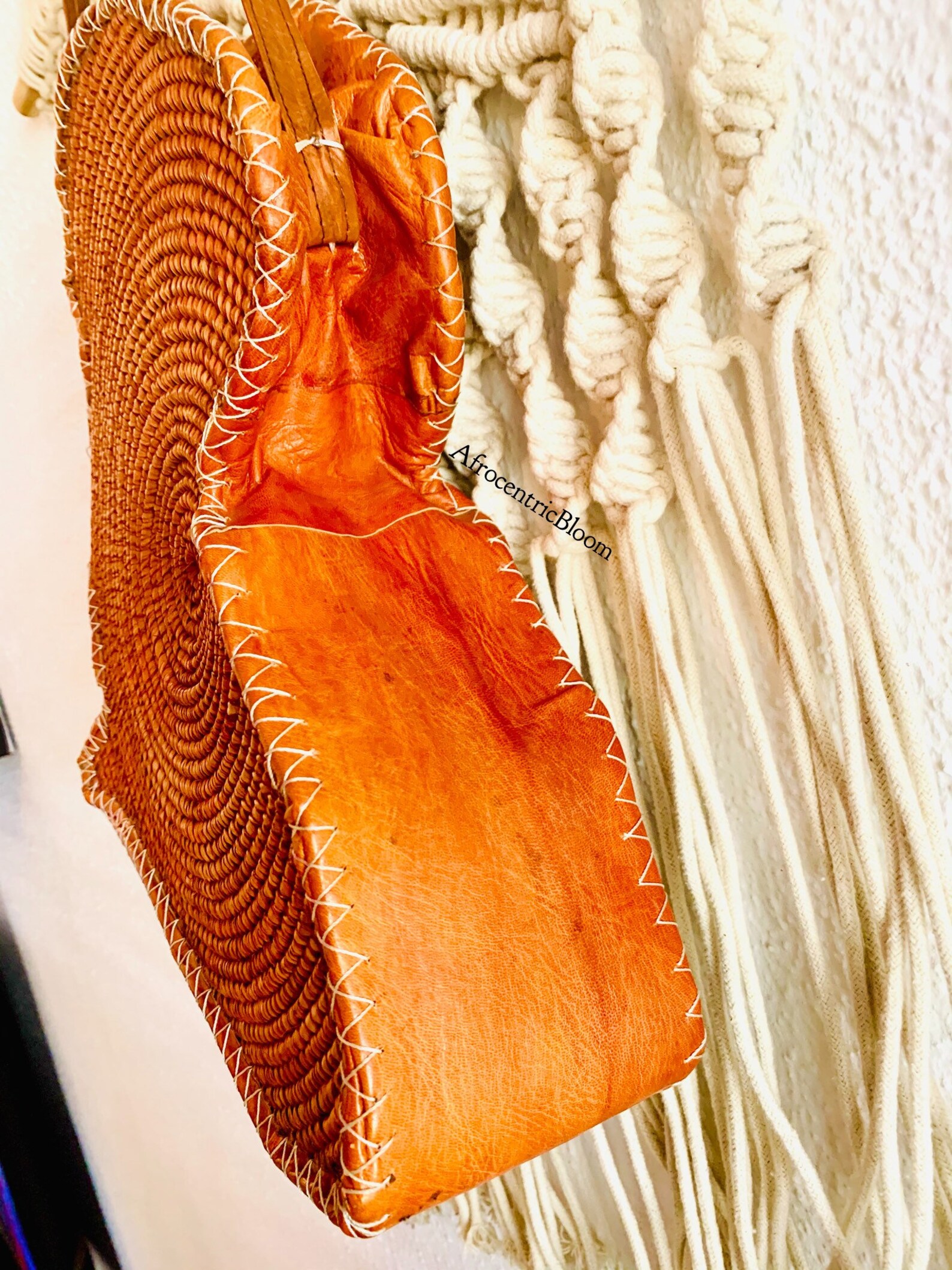 Africa Shape Purse Leather Messenger Bag Brown Handmade in Etsy