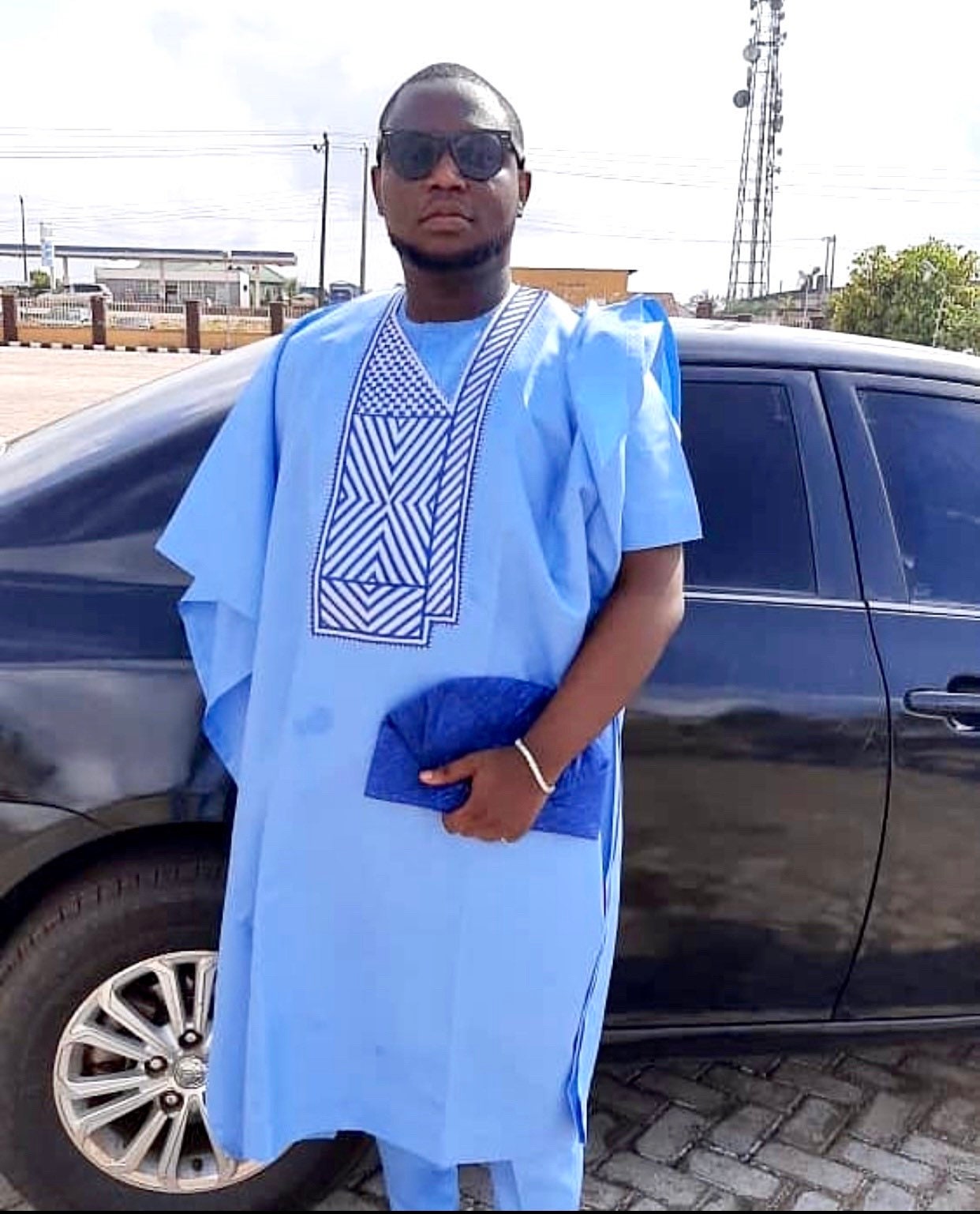 master esteem outfit on Instagram: Sky blue senator native attire
