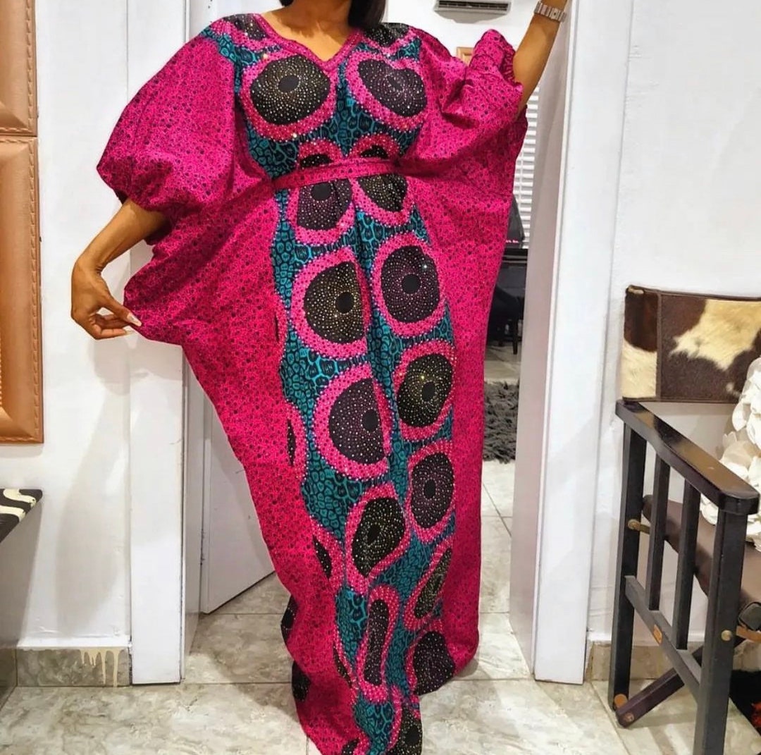 Buy Embroidery Ankara. Wax/ankara Kaftan Dress. Nigeria Kaftan . Boubou  African Dress. Online in India - Etsy