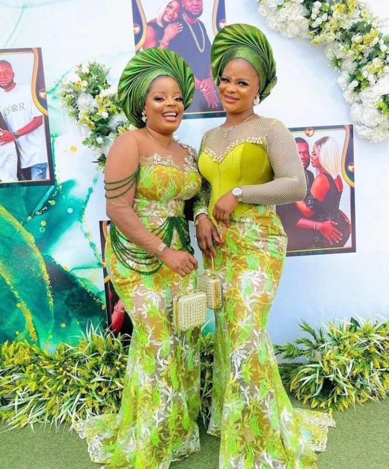 traditional nigerian bridesmaid dresses Igbankwu Custom Lace African Wedding Dress | Gele & Fan Optional | Obioma Fashion XS / Female main image 0