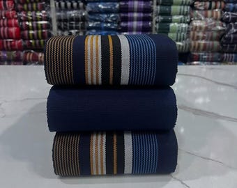 Blue Yoruba Aso Oke Fabric, Nigeria Wedding Attire, Handloomed Cotton, Ipele Buba Fila Couple Clothing, Bride Groom Ngeria Wear, Anniversary