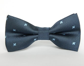 Blue bow tie Pre-tied bow tie gift for men blue wedding bow tie groomsmen uk