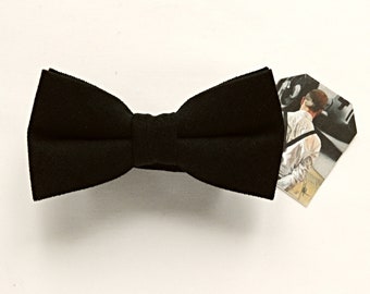 Black bow tie, Pre-tied bow tie, wedding bow tie,Plain black bow tie, groom's bow tie