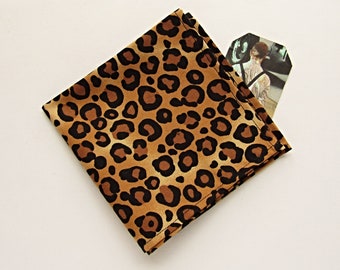 Leopard print pocket square, Animal Print Pocket square, Men's pocket square, Wedding Pocket square, Groom's Pocket square