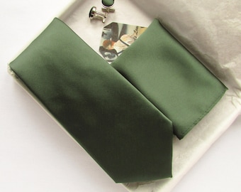 Grüne Krawatte, Einstecktuch Krawatte, Grüne Krawatte, Hochzeitskrawatte, Grünes Einstecktuch, Geschenkset für Männer
