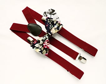 Retro Burgundy Woven Grosgrain Ribbon Green Pin Stripe Ribbon Tan Leather Adjustable Braces Suspenders Button On Vintage 90s 1990s Menswear