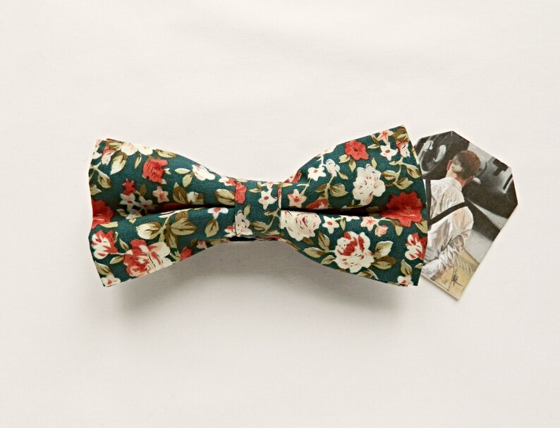 Wedding Bow Tie Teal Green Floral Bow Tie UK Floral Bow Tie Wedding Bow Tie Teal Green Floral Bow Tie UK Floral Bow Tie