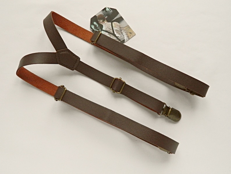 Vintage Style Menswear UK 1920s, 1930s, 1940s, 1950s, 1960s, 1970s Braces suspenders brown leather suspenders braces wedding braces faux leather braces dark brown suspenders grooms braces $22.71 AT vintagedancer.com