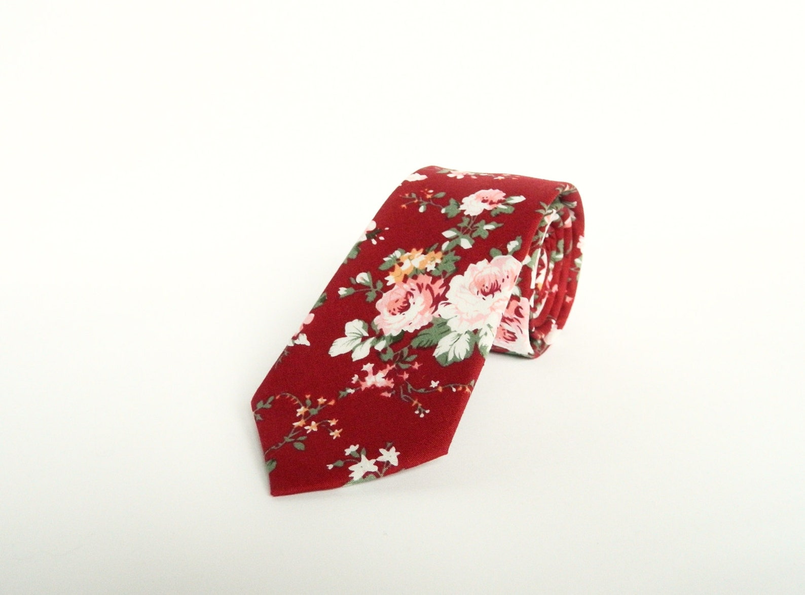 maroon floral ties