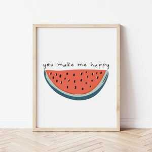 Watermelon art print - watermelon digital art - watermelon printable - watermelon kids print - 3 sizes included 8x10 / 11x14 /16x20