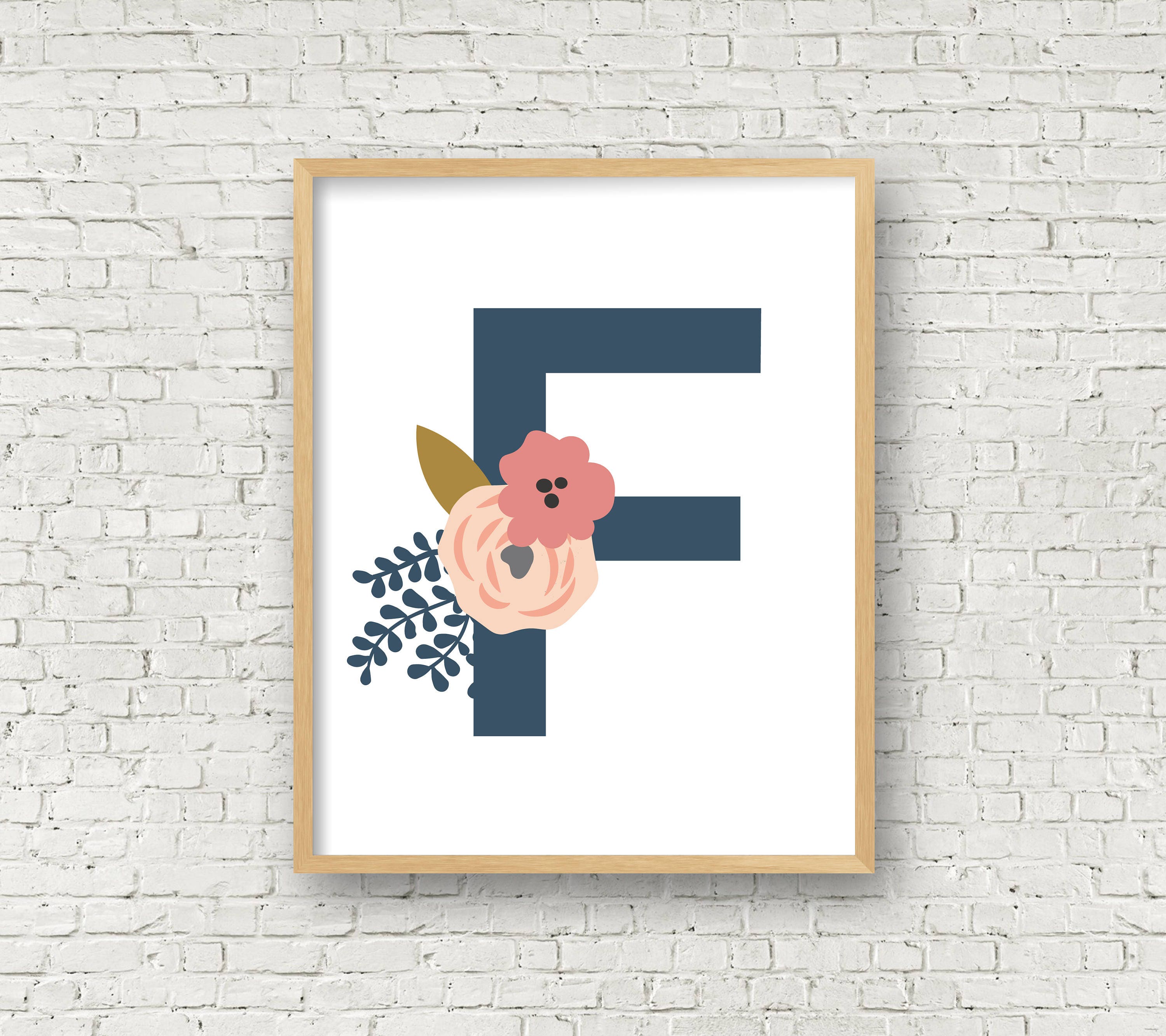 F Monogram Art Print Instant Download 8x10 Digital Art Print Wall Art ...