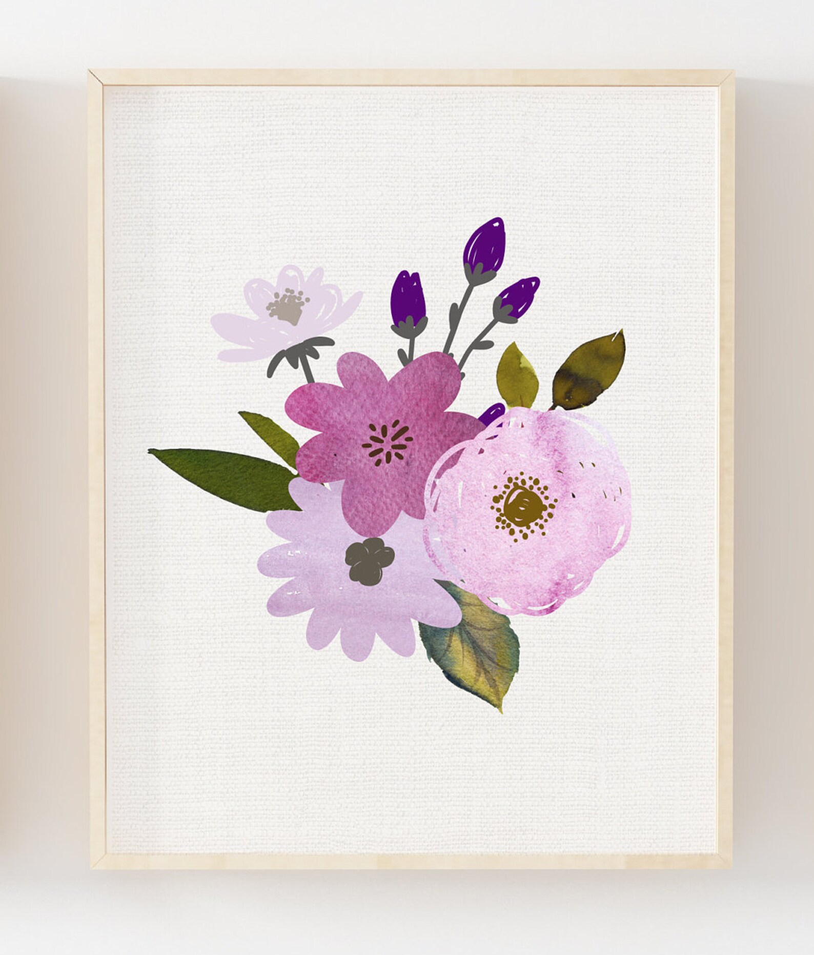 Purple Nursery Art Purple Floral Digital Art Prints Printable Girls ...