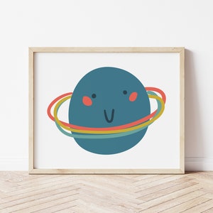 Space Print Planets Art Print - Kids digital art print - kids printable wall art - boys room decor - 3 sizes included 8x10/11x14/16x20
