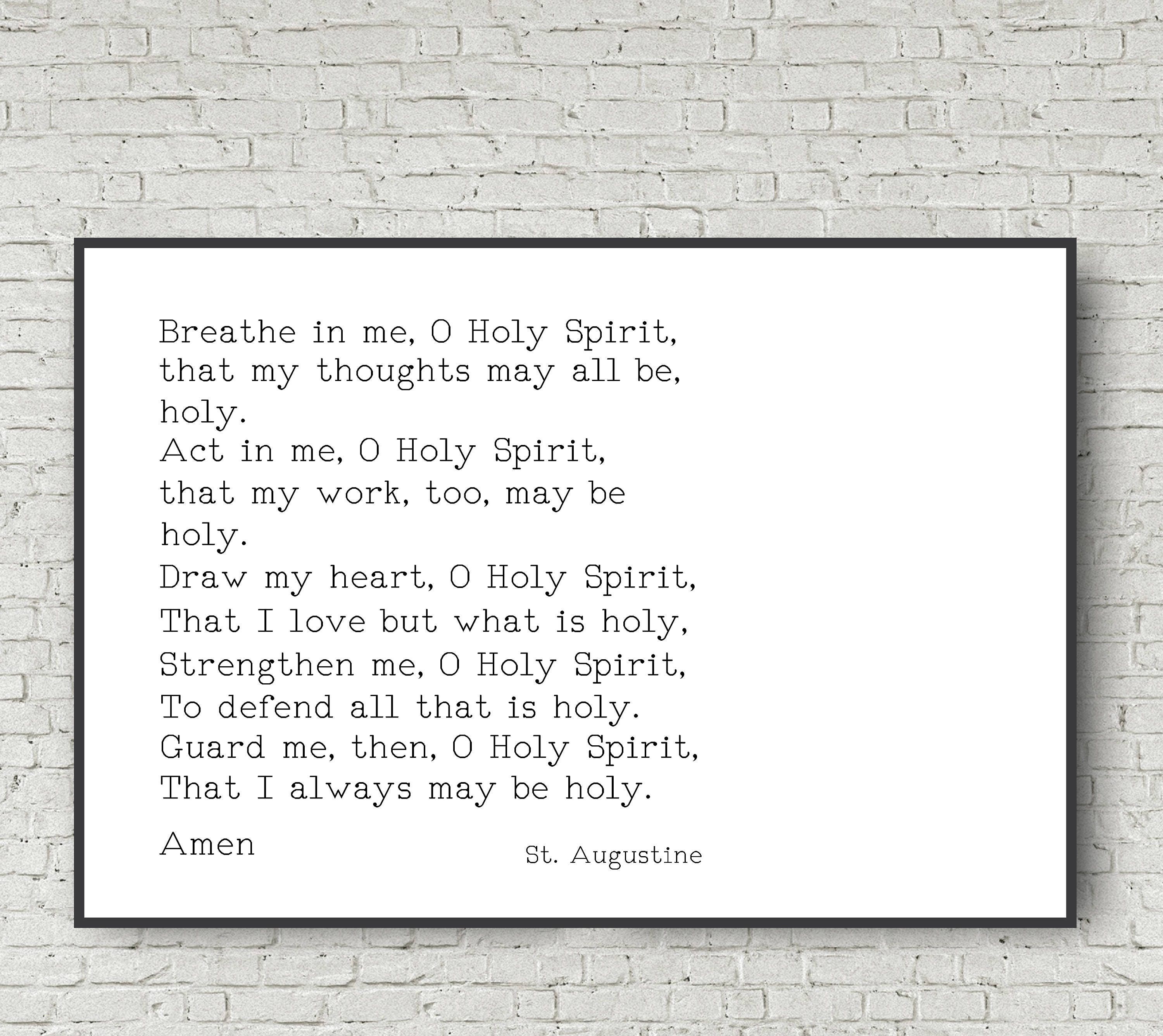 Prayer Art Print 24x36 Large Wall Art Poster St Augustine Holy Spirit ...