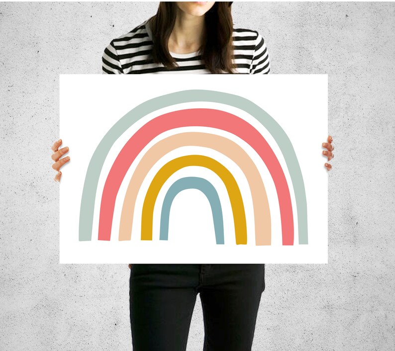 Big Printable Rainbow Wall Art Kids Rainbow Digital Art Print Etsy