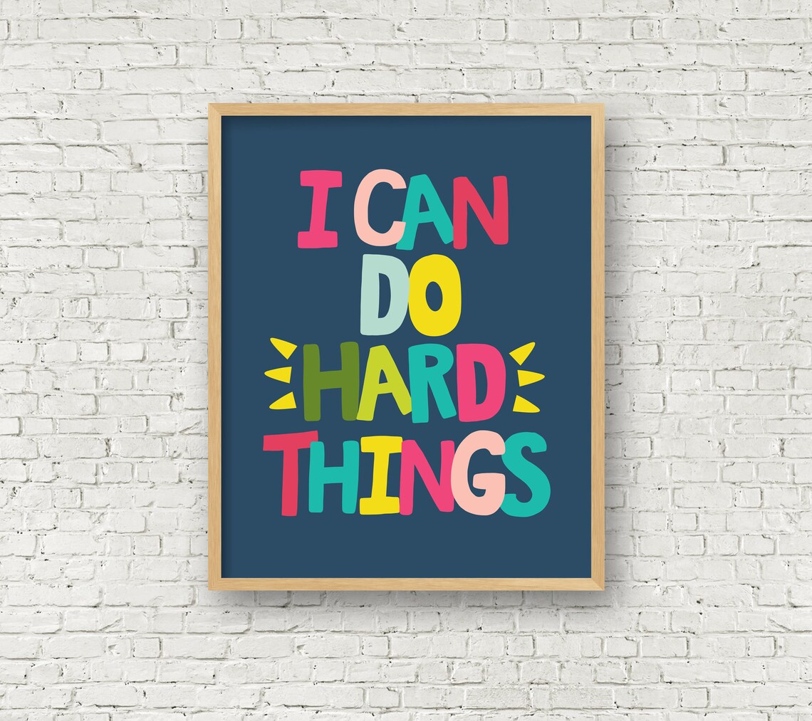 Growth Mindset Printable Poster - I Can Do Hard Things Growth Mindset ...