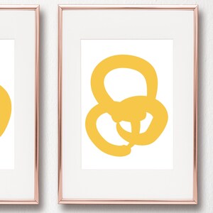 Yellow Abstract Modern Art Set of 2 Digital Art Prints 8x10 and 11x14 ...