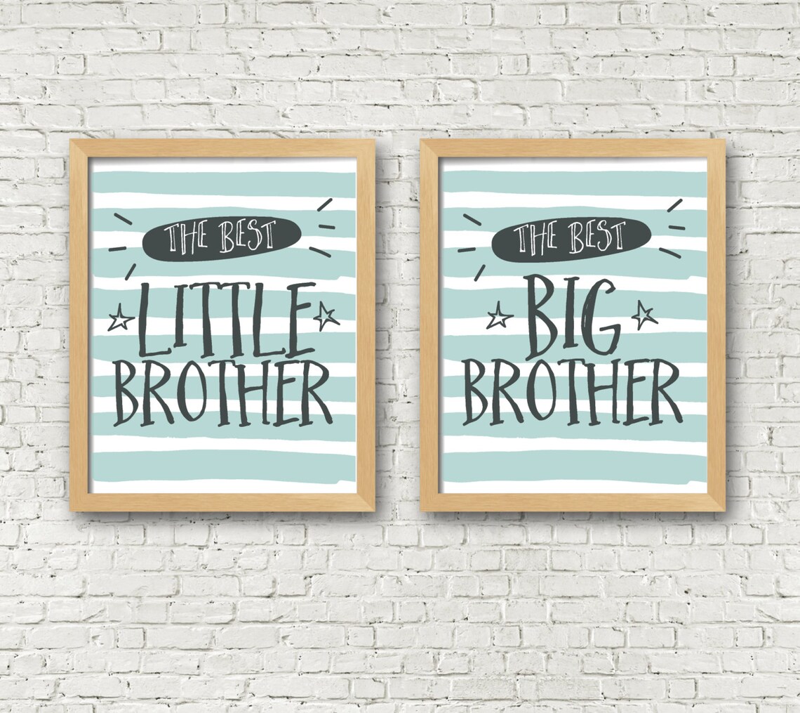 Brothers Wall Art Print Set of 2 Big Brother Little Brother - Etsy
