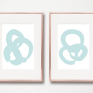 Arte moderno Turquesa Set de 2 impresiones de arte digital 8x10 y 11x14 arte de pared imprimibles arte minimalista arte escandinavo arte círculos de arte simple arte