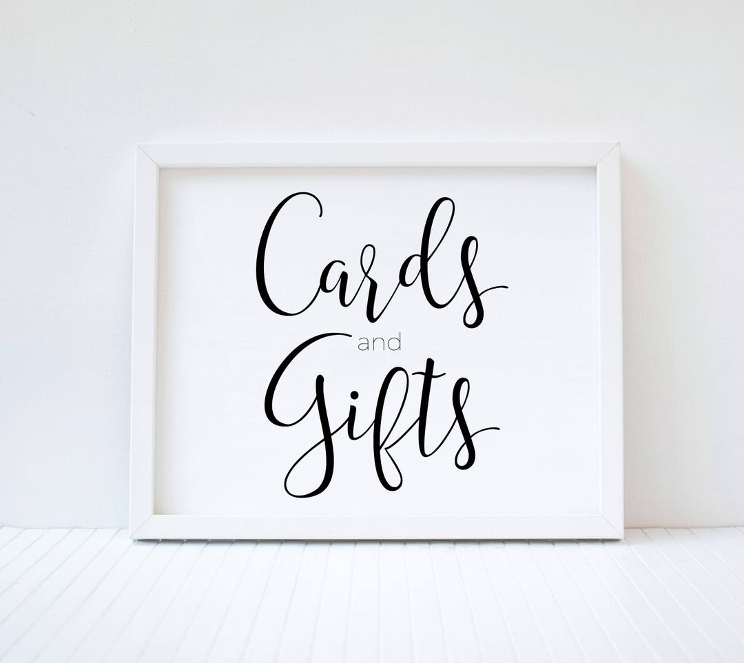 Wedding Sign - Printable Cards and Gifts Sign Instant Download Black ...