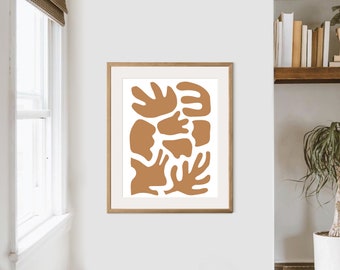 Gold Matisse inspired Neutral Modern Art Printable Digital Art Print - Mustard Abstract Modern Instant Download - 11x14/16x20/18x24/24x36