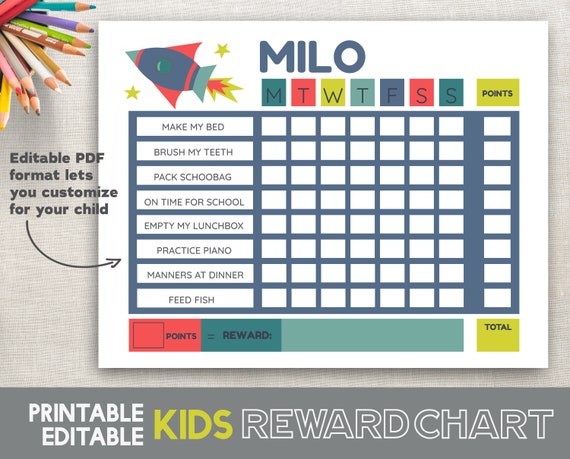 Rocket Reward Chart Printable