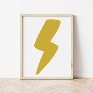 Lightning Wall Art - Lightning Kids Printable - Lightning Bolt - Lightning Art Print - Kids Room Decor - 3 sizes included 8x10/11x14/16x20