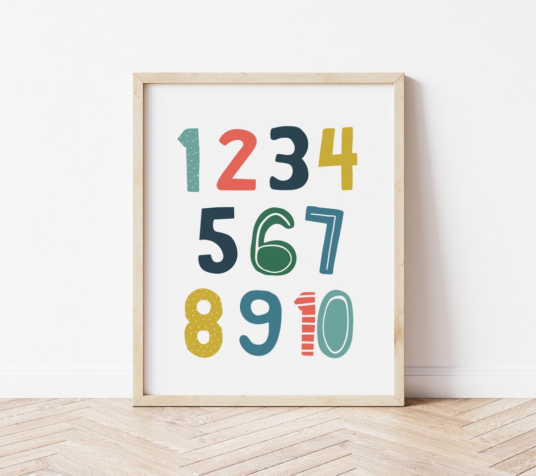 Fun Number Prints Numbers Kids Print - Numbers Digital Art Print - Numbers Poster ...