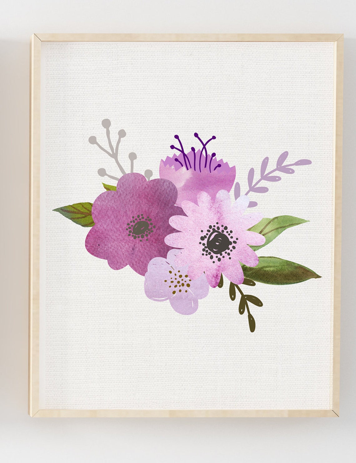 Purple Nursery Art Purple Floral Digital Art Prints Printable Girls ...