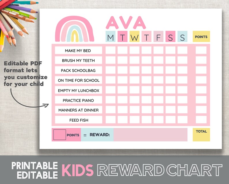 Reward Chart Girls Printable Chore Chart Rainbow Cloud Purple - Etsy Canada