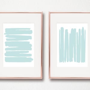 Blau Abstrakt Türkis 2er Set moderne Kunstdrucke aqua hellblau digitale Kunstdrucke 2 Größen inklusive 20x10 und 11x14 Wandkunst druckbar
