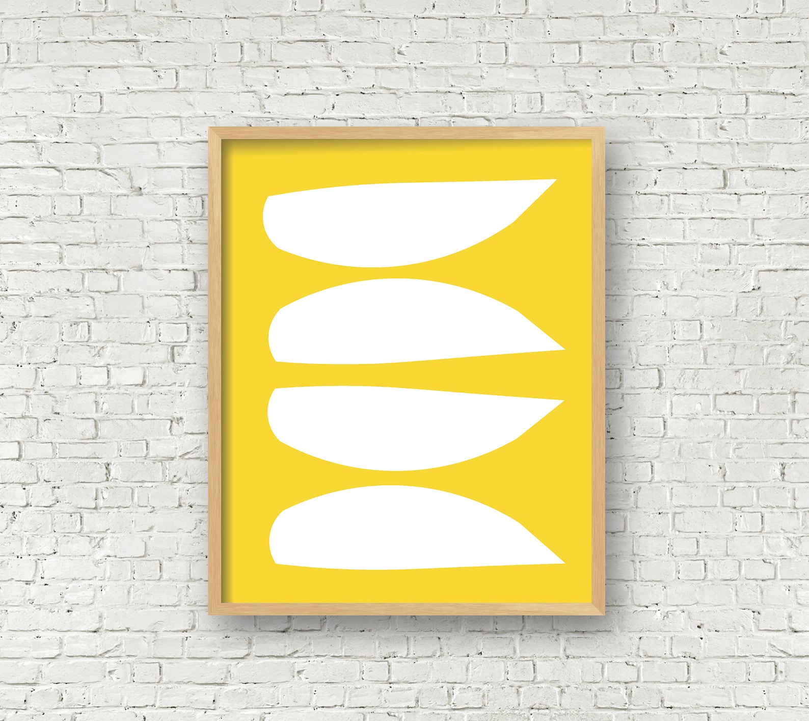 Yellow Abstract Art Yellow Modern Art Yellow Mid Century Wall Etsy