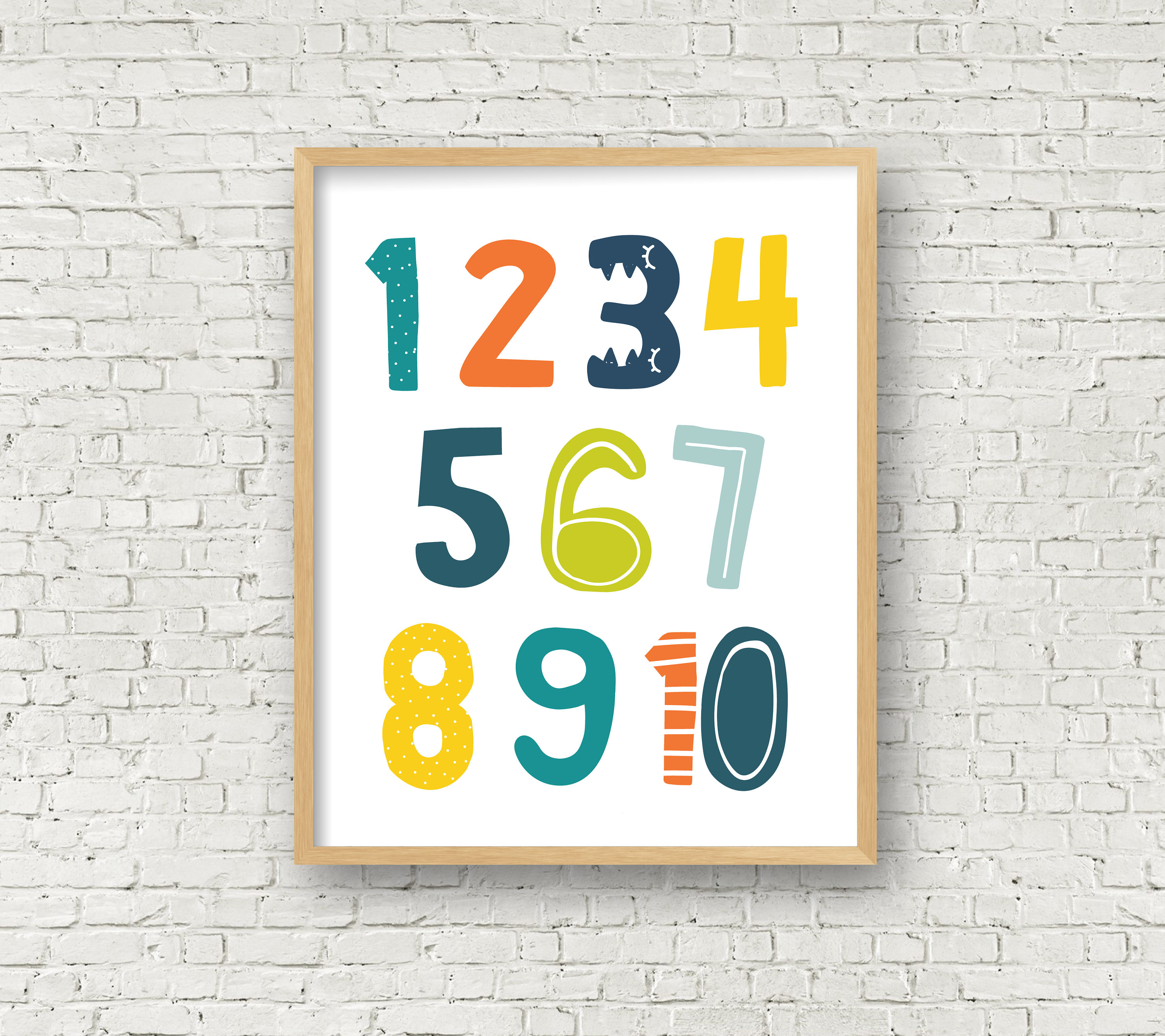 Kids Numbers Art Print Boys Room Digital art print numbers printable art comes in 3 sizes - 8x10, 11x14 and 16x20 instant download playroom