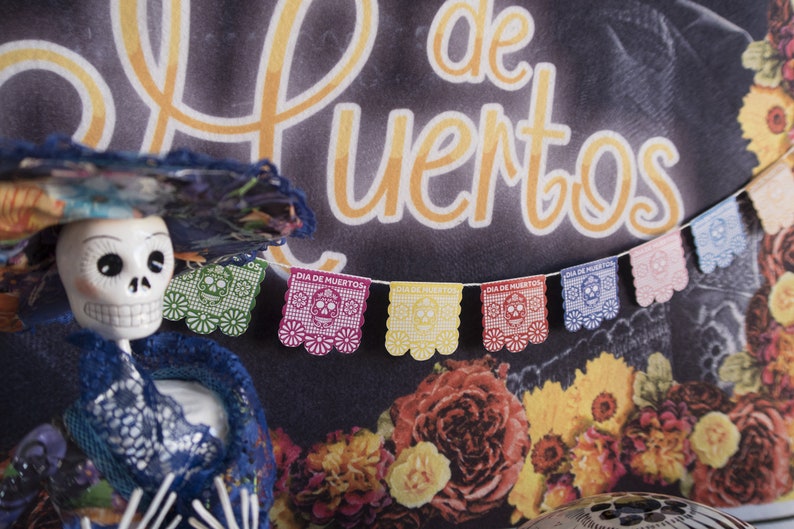 Mini Papel Picado para altar de muertos - Etsy México