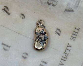 Rare Enameled Lucky Bean Charm Pendant Running Pig