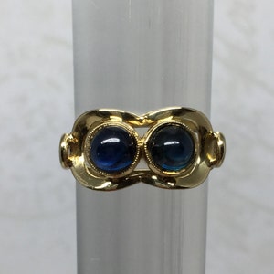 Vintage Art Deco 14k Natural Sapphire Cabochon Ring