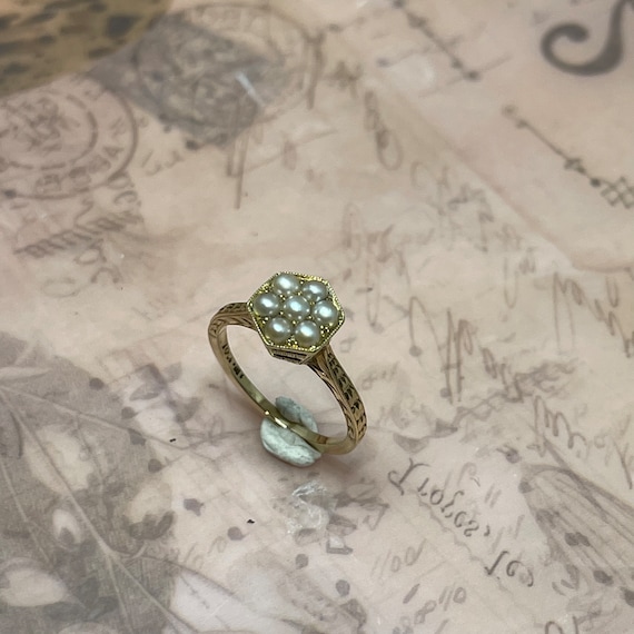 Estate 14k Seed Pearl Ring - Wedding Ring / Anniversary Ring