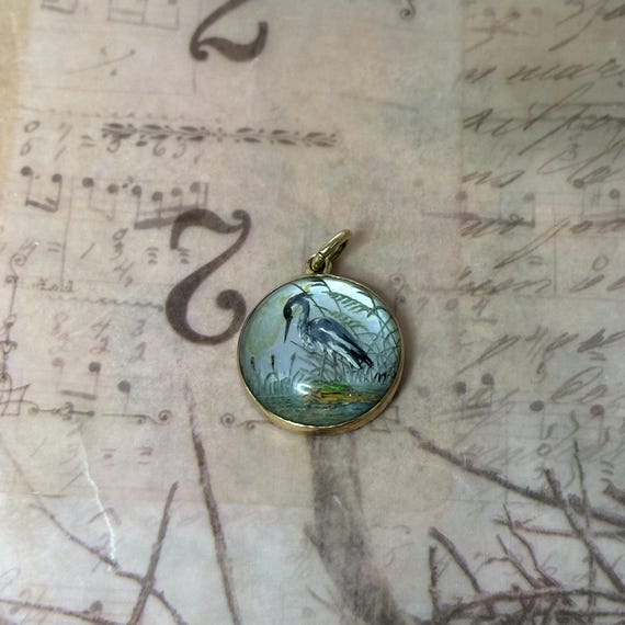 Victorian Essex Crystal Heron Crane Bird