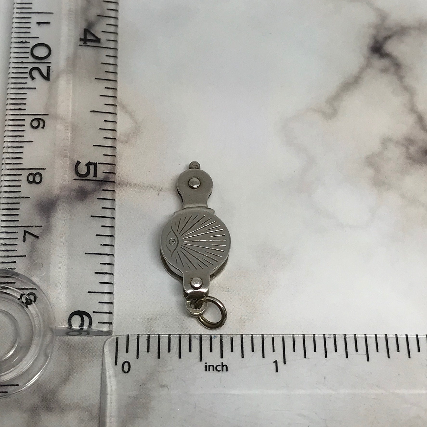 Rare Vintage Silver Magnifying Glass Charm / Loupe Charm / Jeweler