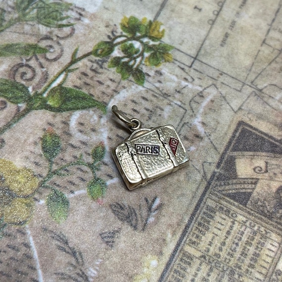 Vintage 9ct Luggage Charm Pendant / Suitcase Charm / Travel Charm