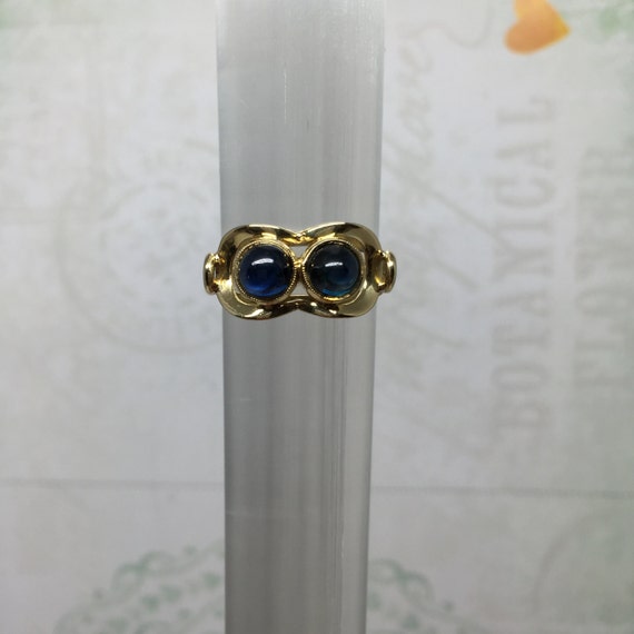 Vintage Art Deco 14k Natural Sapphire Cabochon Ring
