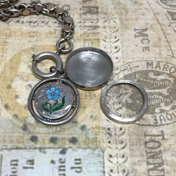 Antique Victorian Forget Me Not Locket Charm, Hallmarked / Antique Slide Charm / Slide Charm Locket