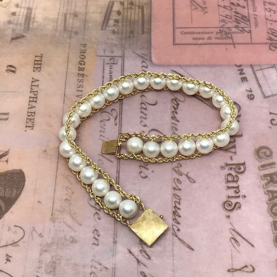 Vintage 14k Pearl Bracelet