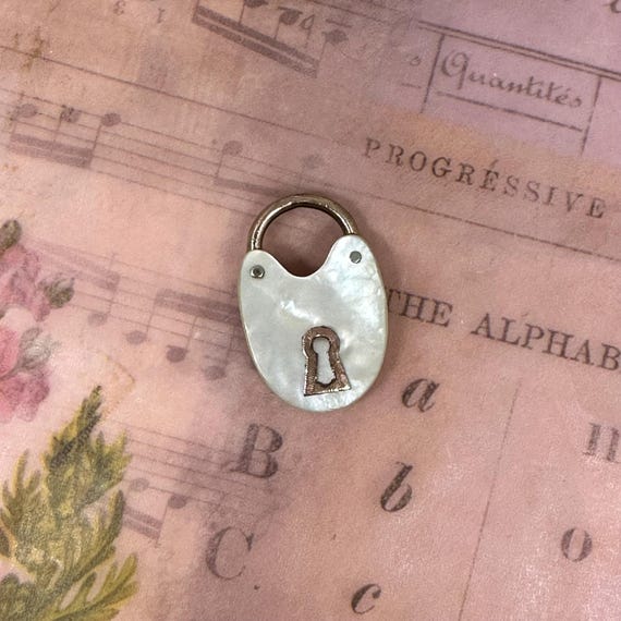 Victorian Mother of Pearl Padlock Pendant