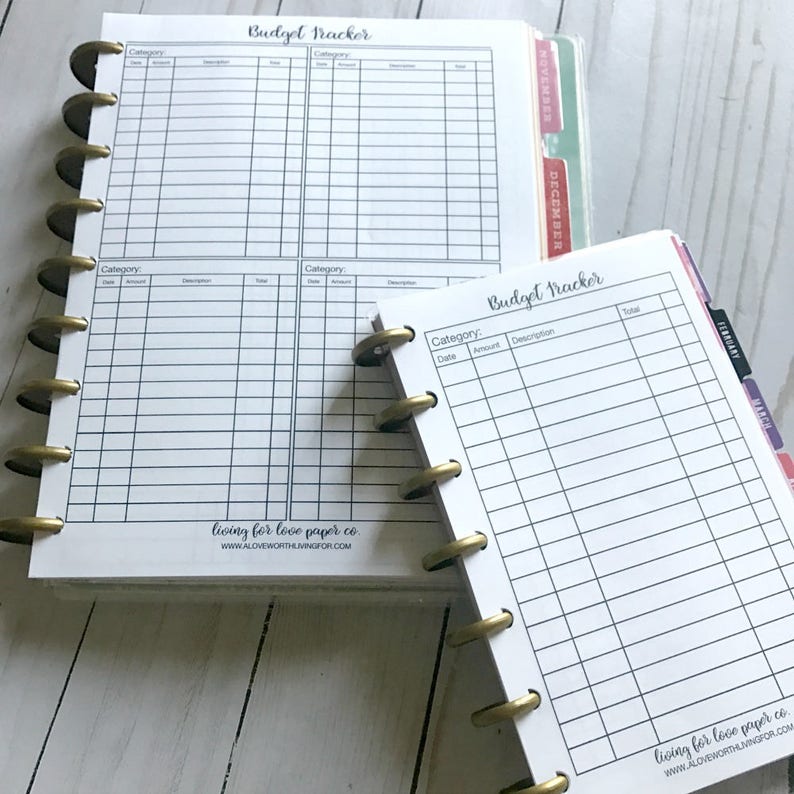 PRINTABLE Budget Planner Inserts Happy Planner Insert - Etsy