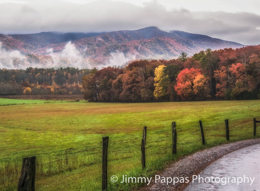 Cades Cove, Sunrise, Fall Colors, Fine Art Print, Jimmy Pappas